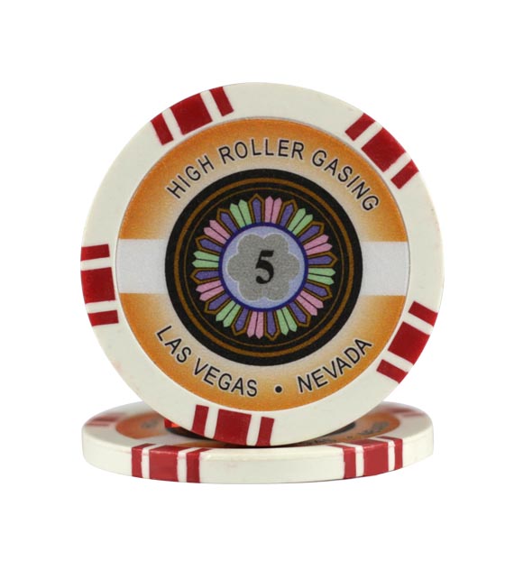 High Roller chip red (5), roll of 25